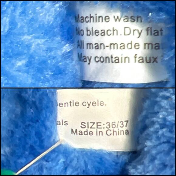 Hicooer Cozy House Shoes Slippers 36-37 CH 4-24-5 Blue Slip On Soft Fuzzy Furry - Picture 10 of 11